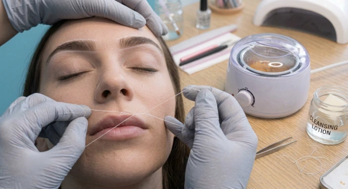 depilacion de bigote con hilo Organic Beauty Salon