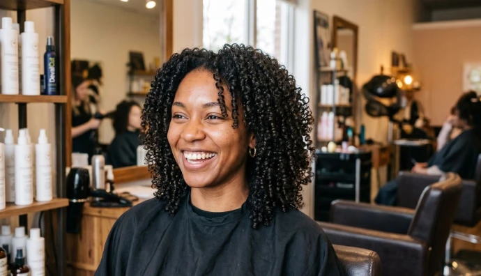 Corte curly + Definicion express Organic Beauty Salon